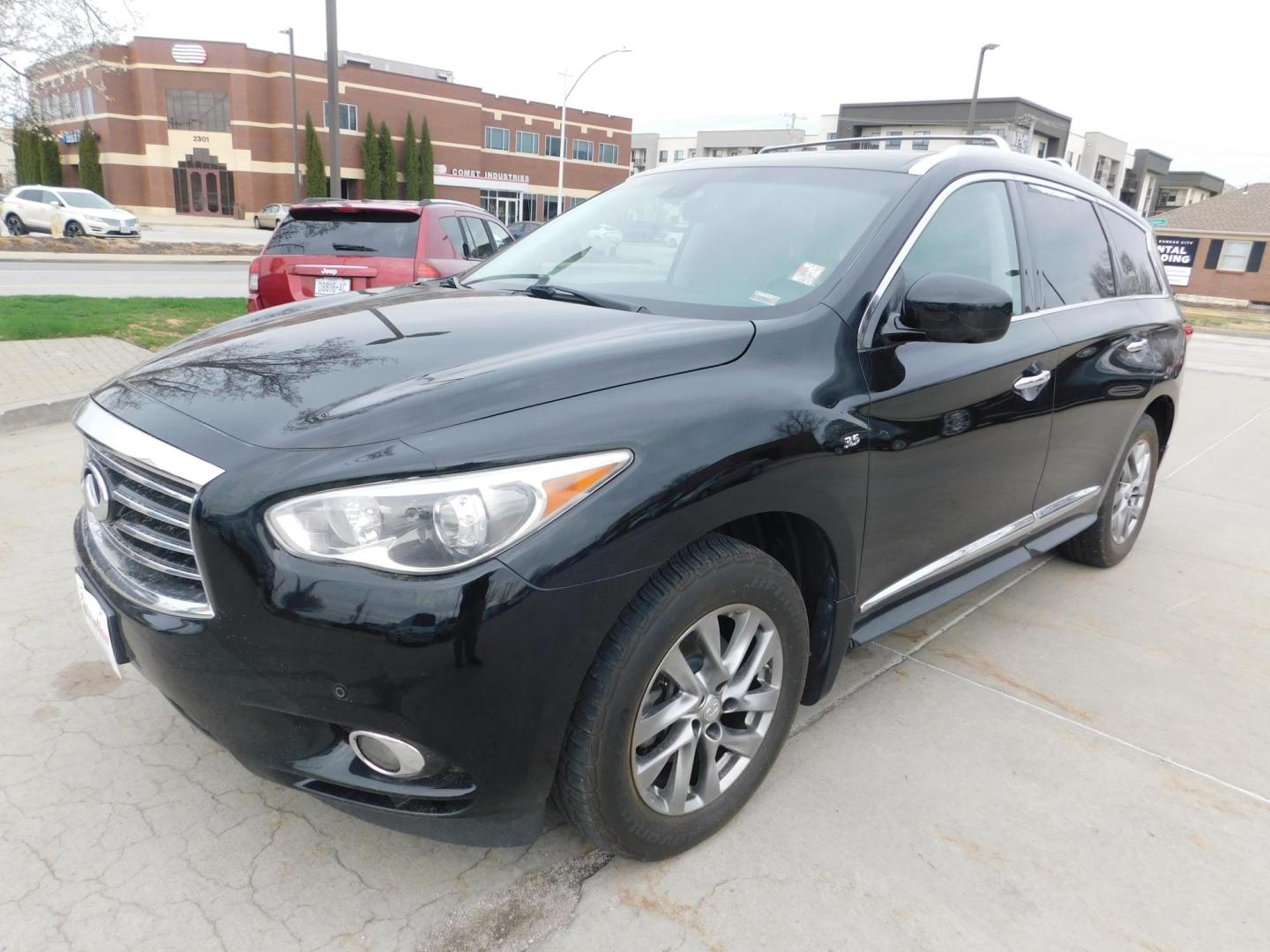2014 BLACK Infiniti JX Base AWD (5N1AL0MM9EC) with an 3.5L V6 DOHC 24V engine, Continuously Variable Transmission transmission, located at 2121 Burlington St, North Kansas City, MO, 64116, (816) 556-0707, 39.144707, -94.581978 - Photo#0