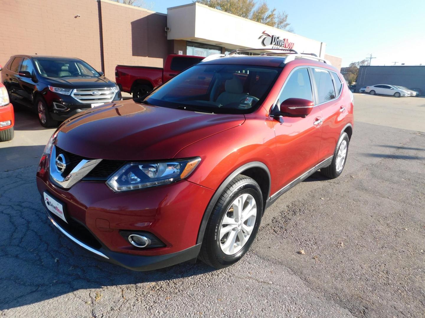 2015 RED Nissan Rogue S AWD (5N1AT2MK5FC) with an 2.5L L4 DOHC 16V engine, Continuously Variable Transmission transmission, located at 2121 Burlington St, North Kansas City, MO, 64116, (816) 556-0707, 39.144707, -94.581978 - Photo#0