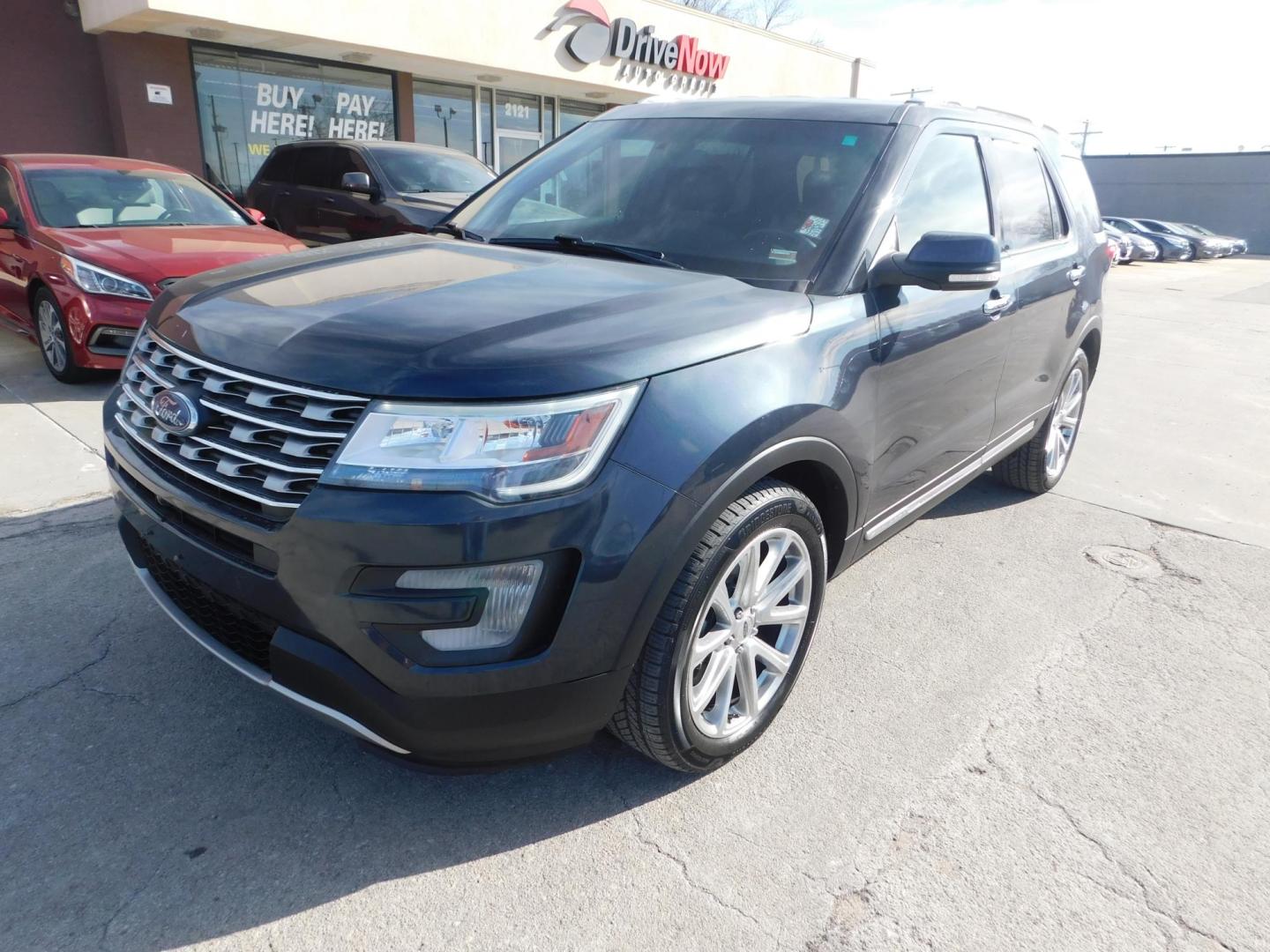 2017 BLUE Ford Explorer Limited 4WD (1FM5K8F84HG) with an 3.5L V6 DOHC 24V engine, 6A transmission, located at 2121 Burlington St, North Kansas City, MO, 64116, (816) 556-0707, 39.144707, -94.581978 - Photo#0